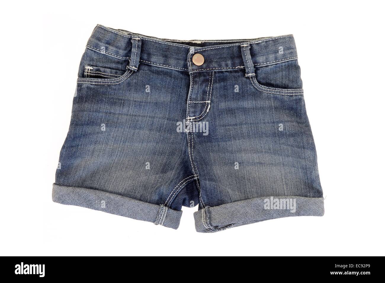 Jean shorts isolated hi-res stock 