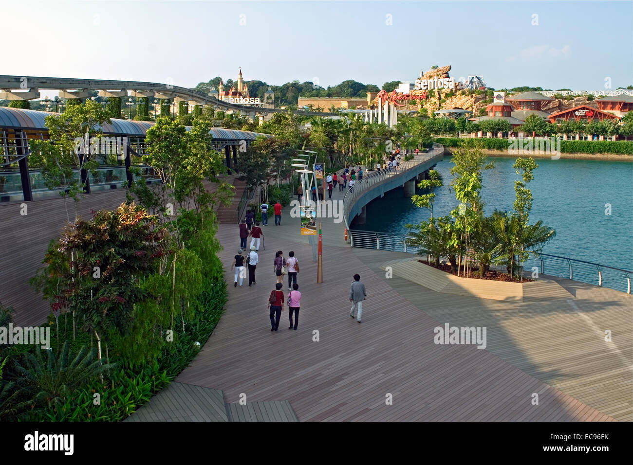 Boardwalk to Sentosa Island Resort, Singapore Stock Photo - Alamy