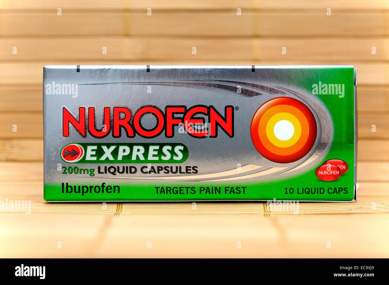 Nurofen Express liquid capsules Ibuprofen Stock Photo