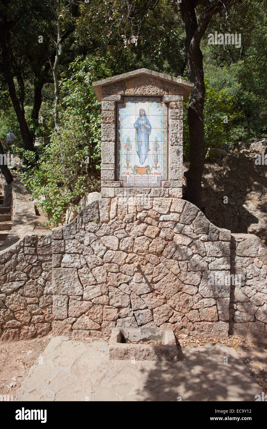 Small shrine on the Montserrat mountain in Catalonia, Spain. Stock Photo