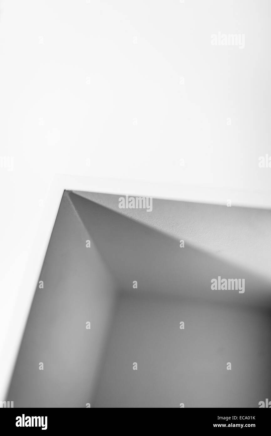 Top down view of white corner on white background Stock Photo - Alamy