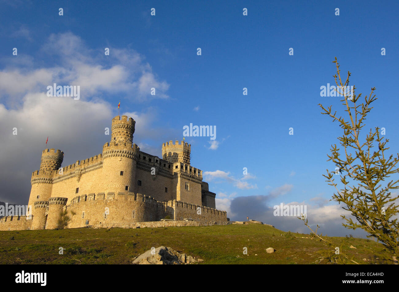 Castle of Manzanares el Real, Madrid, Spain, Europe Stock Photo