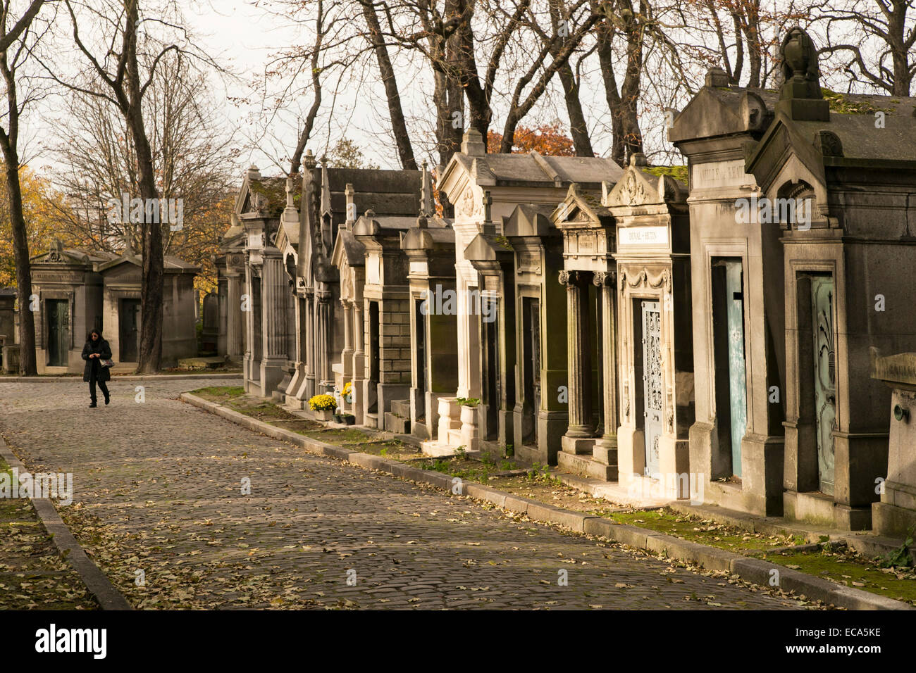 Graves in the Père Lachaise Cemetery, Paris, France Stock Photo