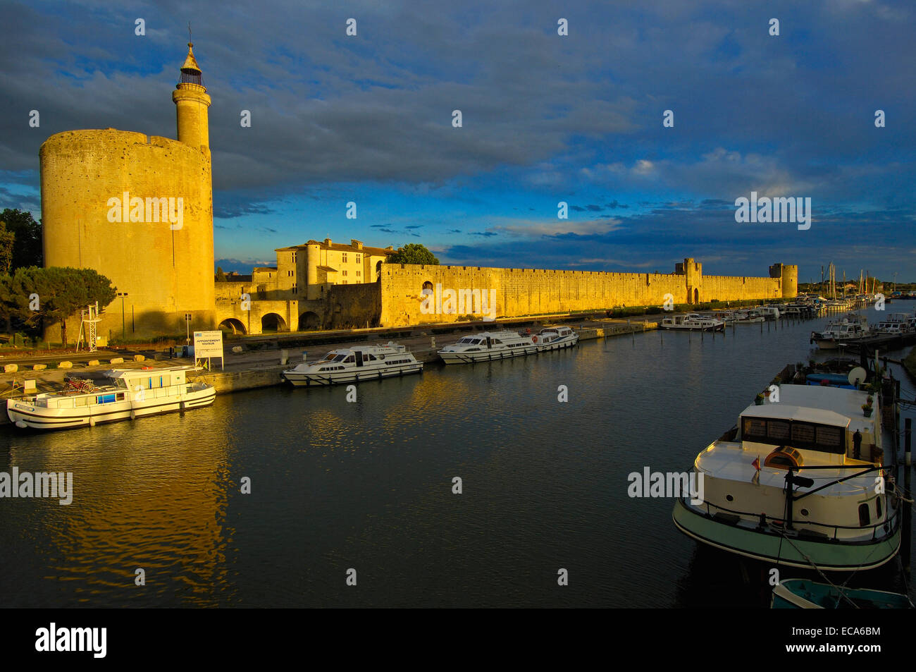 Constance Tower, city wall, Aigues-Mortes, Petit Camargue, Gard department, Languedoc-Roussillon Region, France, Europe Stock Photo