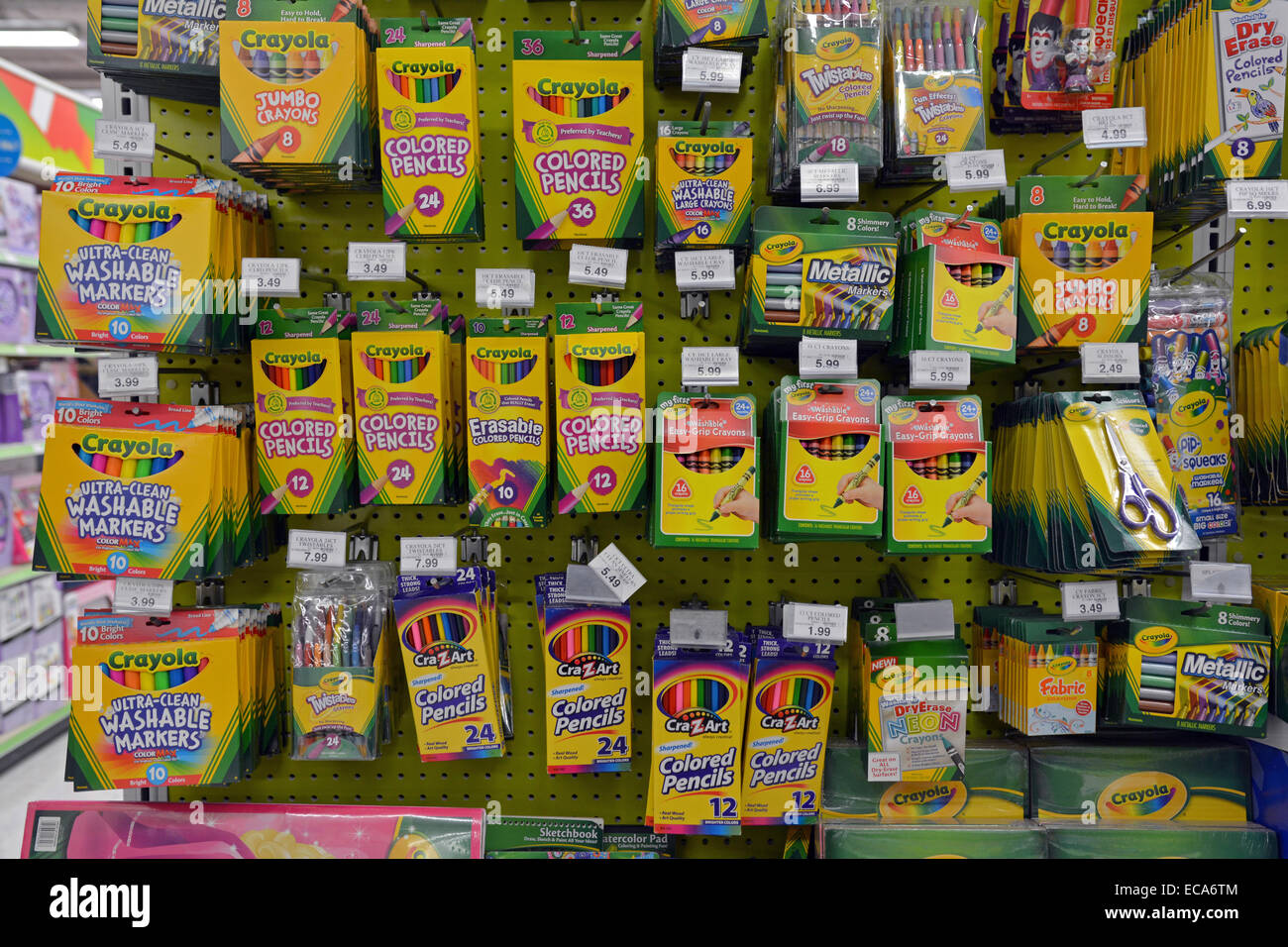 A display of Crayola products at the Toys Are Us store in Douglaston