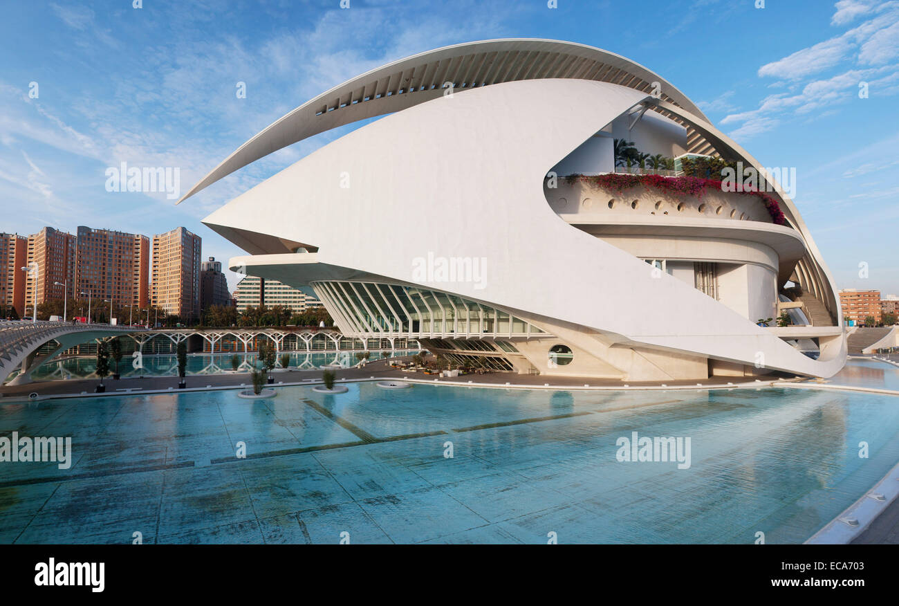 Palau de les Arts Reina Sofia concert hall, Ciudad de las Artes y las Ciencias, Valencia, Spain Stock Photo