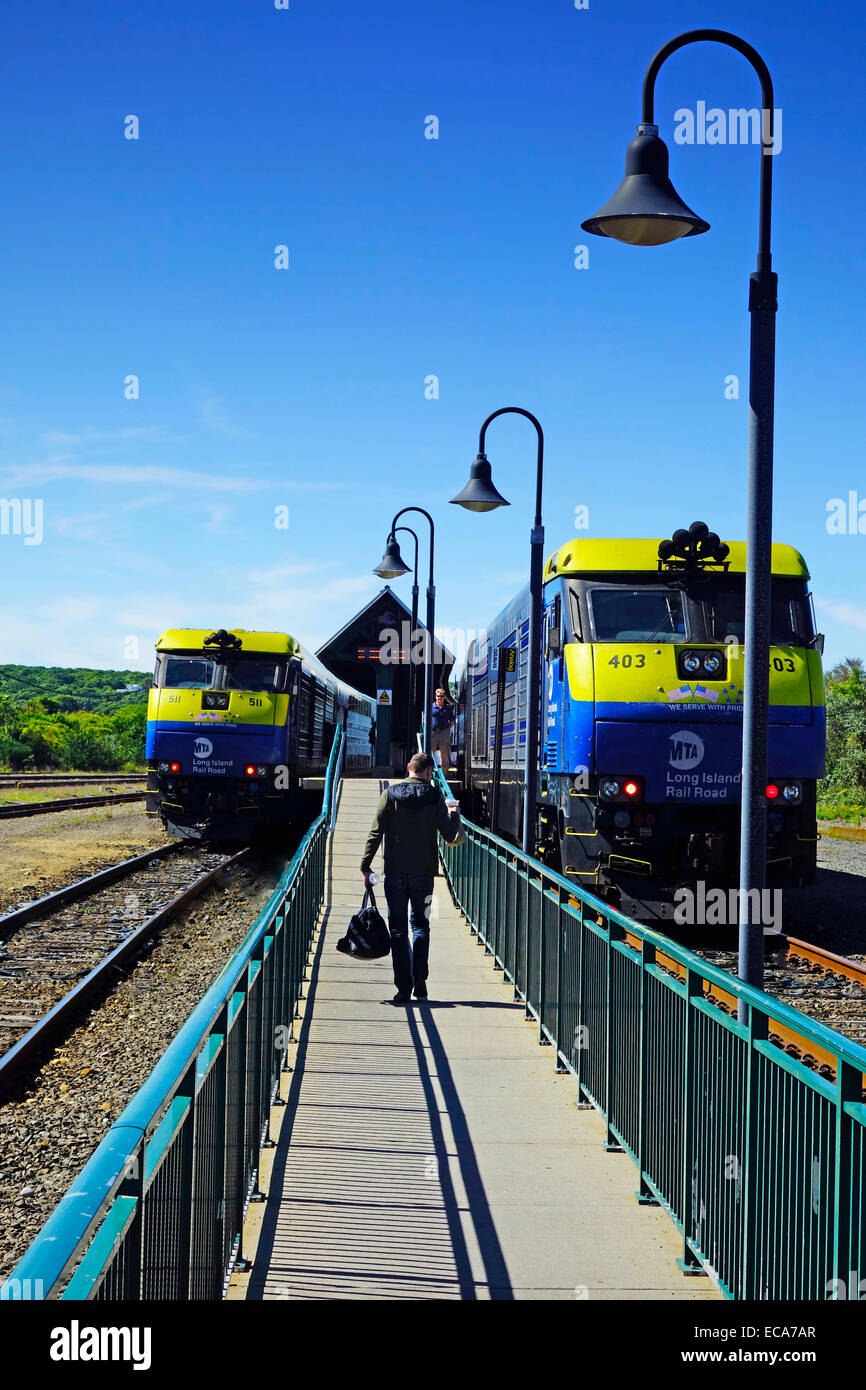 Montauk train station in Long Island NY Stock Photo Alamy