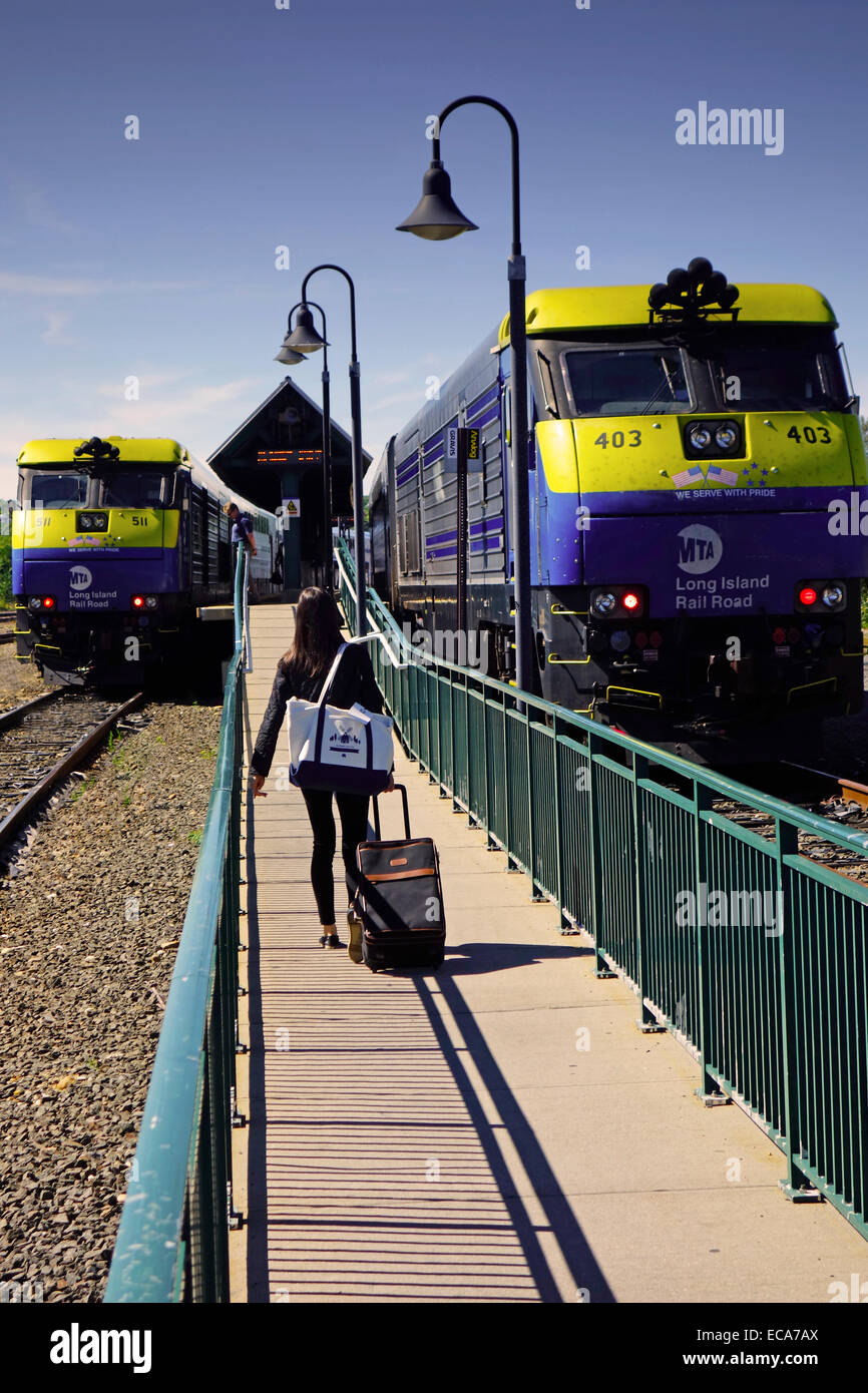 Montauk train station in Long Island NY Stock Photo Alamy