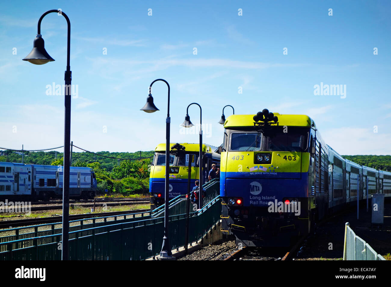 Montauk train station in Long Island NY Stock Photo Alamy