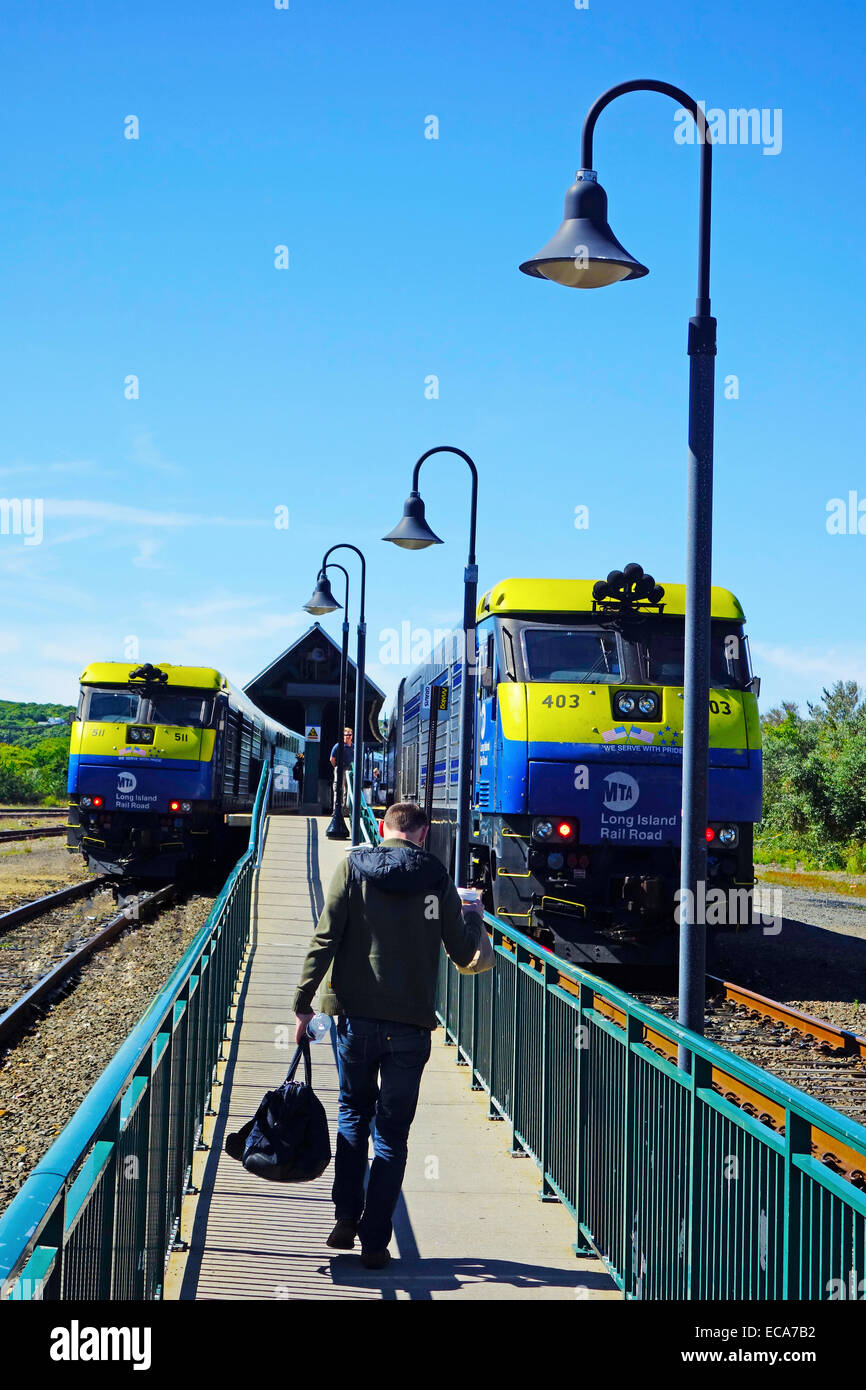 Montauk train station in Long Island NY Stock Photo Alamy