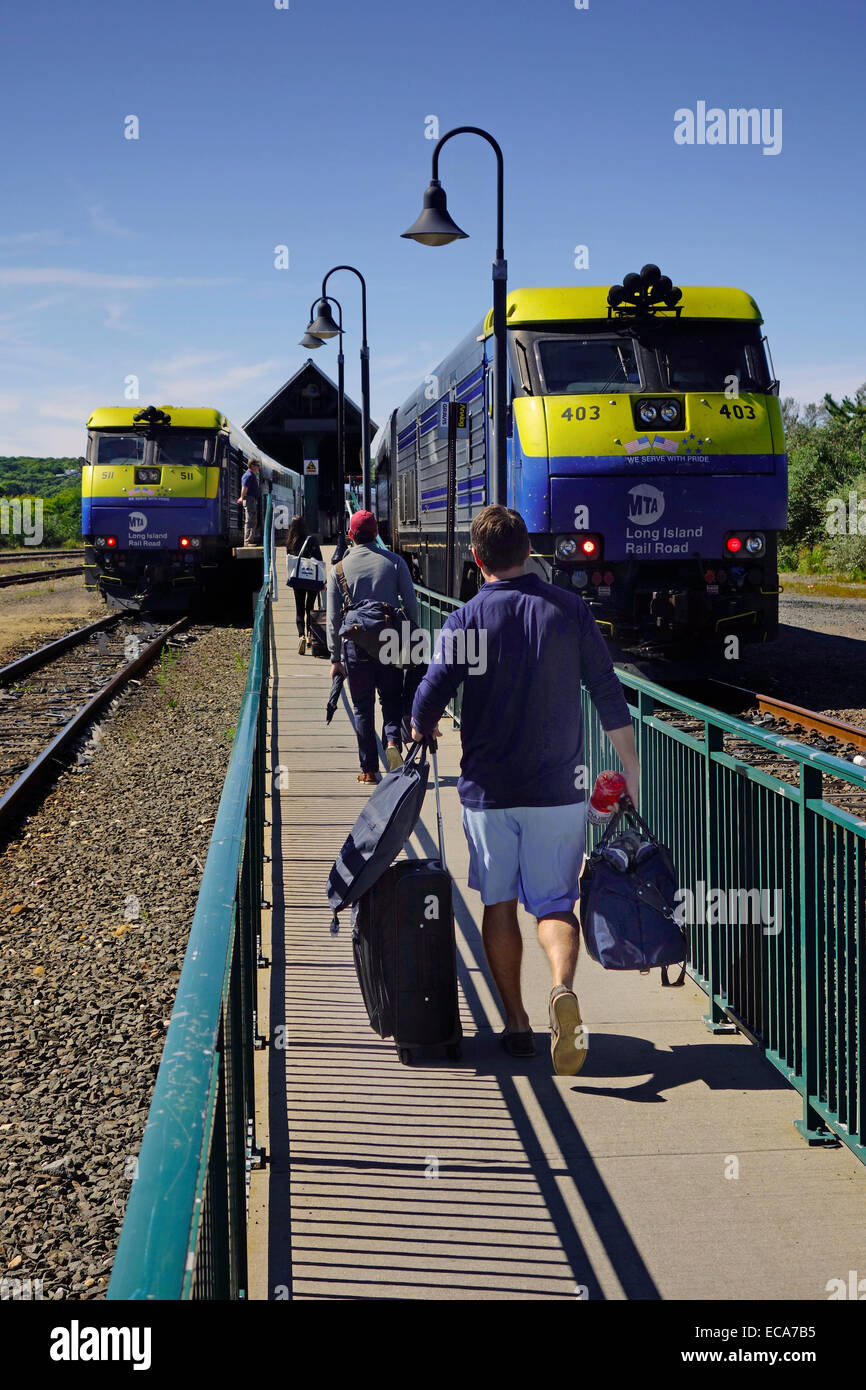 Montauk train station in Long Island NY Stock Photo Alamy