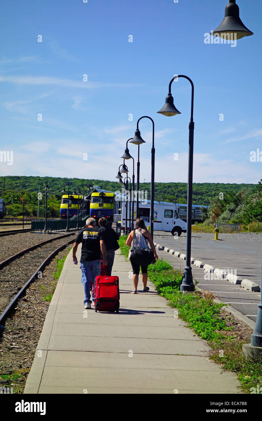 Montauk train station in Long Island NY Stock Photo Alamy