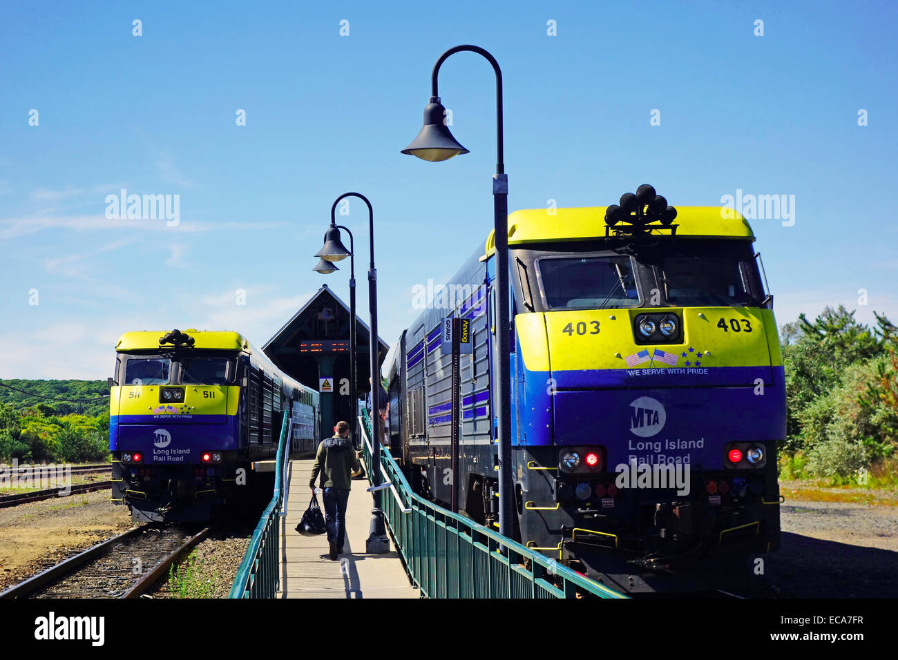 Montauk train station in Long Island NY Stock Photo Alamy