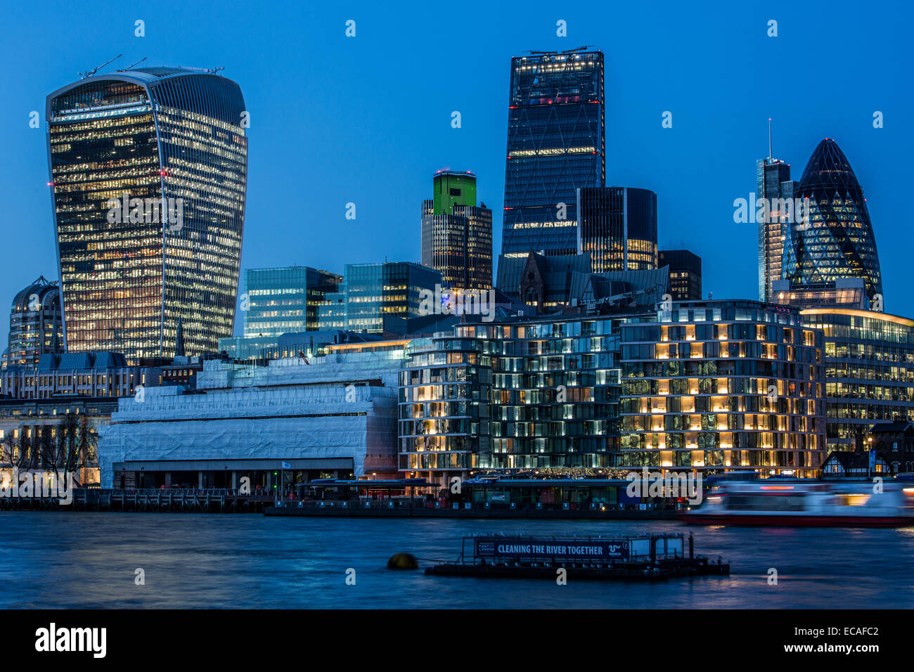 City of London at Night Stock Photo