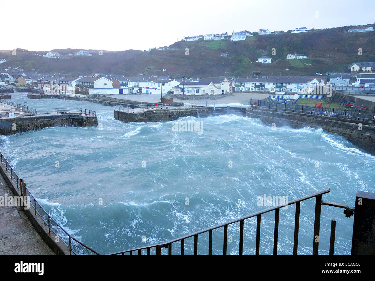 Portreath, Cornwall, UK. 11th December, 2014. UK Weather High winds