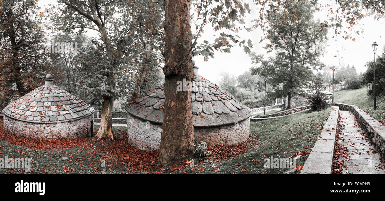 View of iceboxes in autumn season, Cazzago Brabbia - Varese Stock Photo
