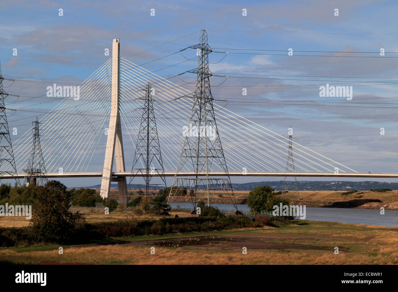 Flintshire Bridge, A548 spanning the Dee Estuary, linking Connah’s Quay