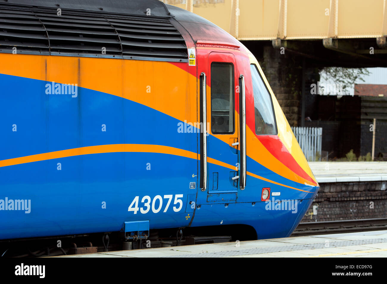 East Midlands Trains HST diesel train at Leicester station, UK Stock