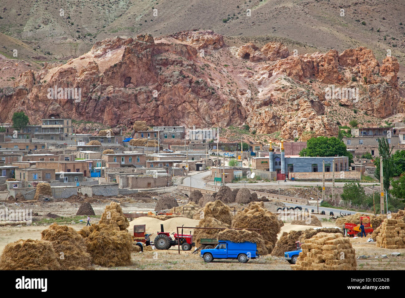 Traditional agricultural village near Ardabil in Iran Stock Photo
