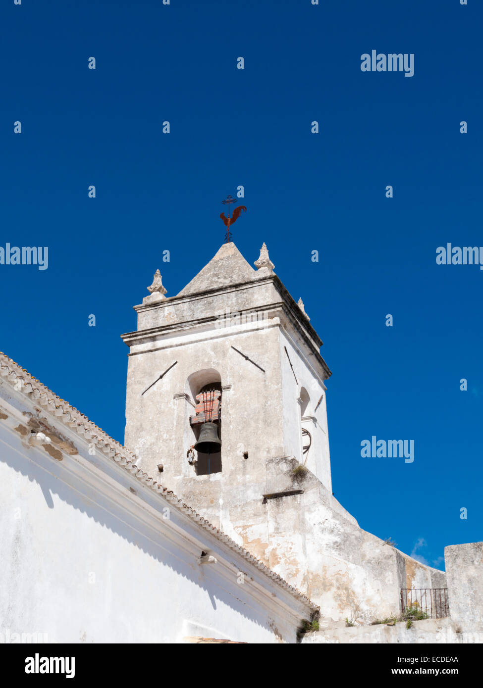 Bell tower, Igreja de Santa Maria do Castelo, Tavira, Algarve, Portugal, February 2014 Stock Photo