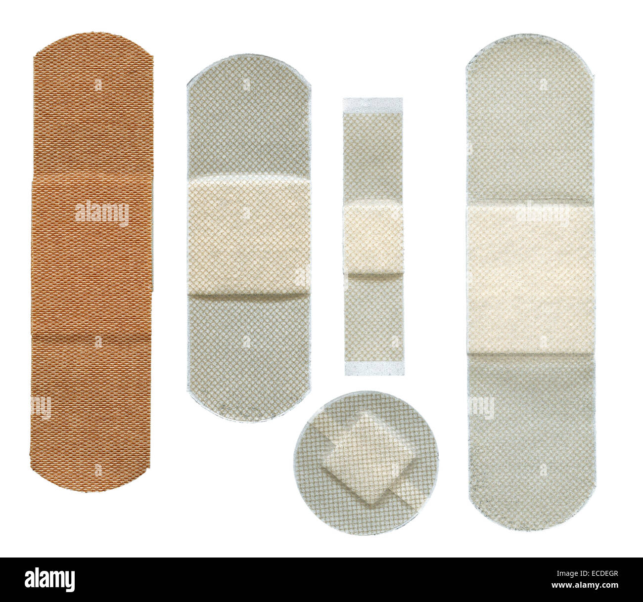 Set of first aid plasters isolated on white background Stock Photo - Alamy