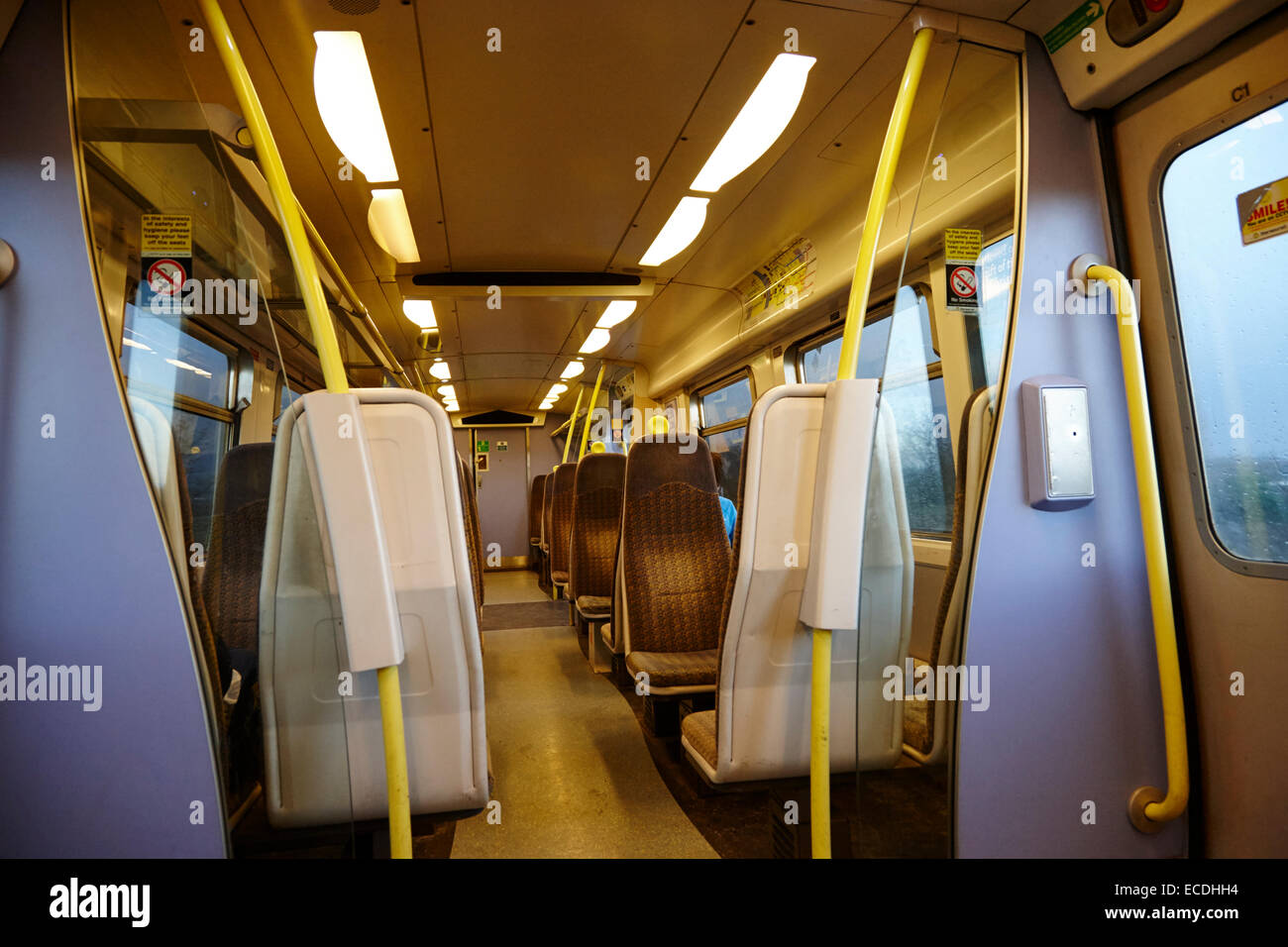 interior of merseyrail train Liverpool UK Stock Photo