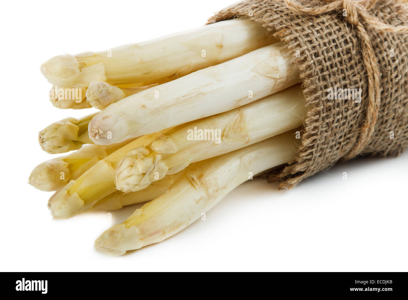 White asparagus on bright background Stock Photo