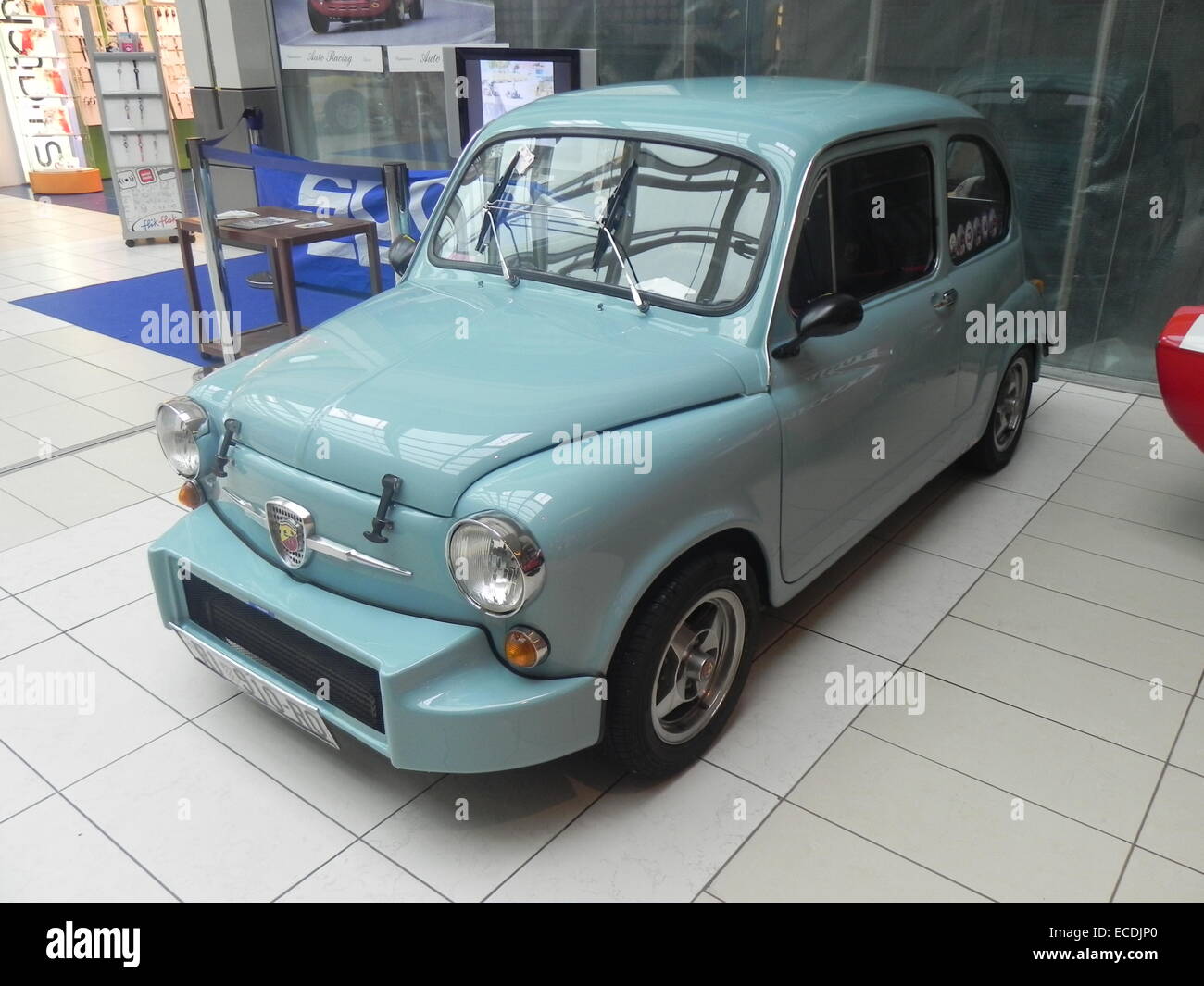 he Fiat 600 Abarth 850 TC, a nice vintage car produced in Italy in 1965 by Fiat with the engine and the car body develobed by Ab Stock Photo
