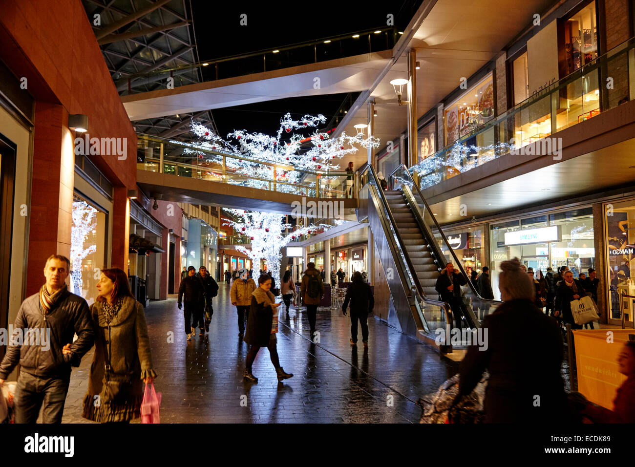 Liverpool one city centre christmas shopping area UK Stock Photo