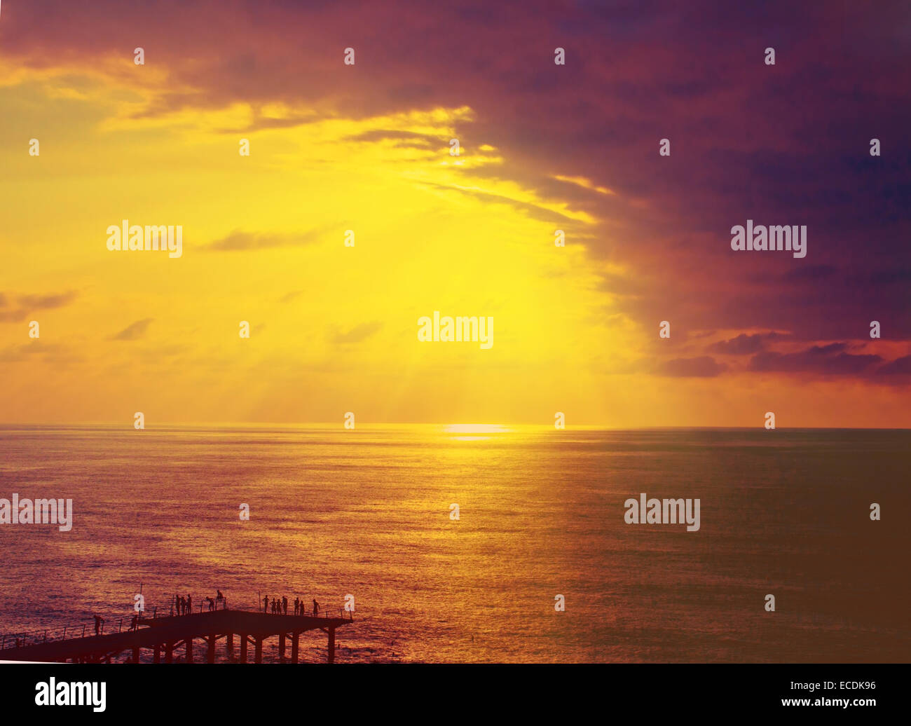 Magical sunset over the sea Stock Photo - Alamy