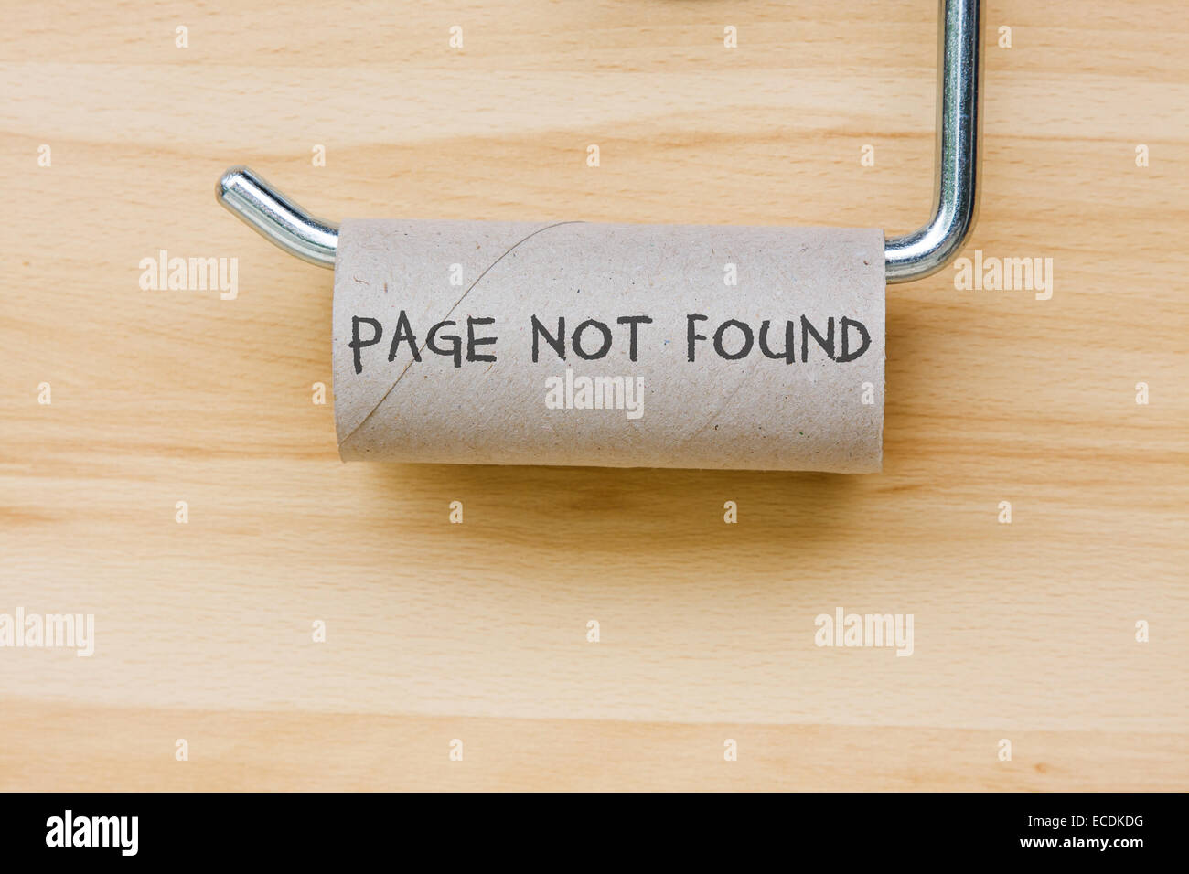 Page not found. Toilet paper as web message Stock Photo
