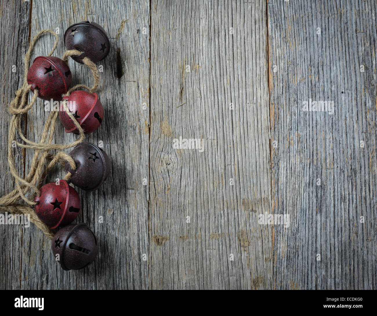 Christmas Hanging Decoration 46 CM Rustic Red Rusty Bells
