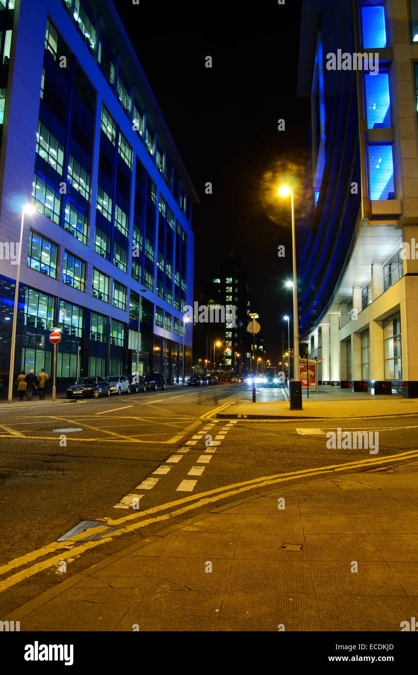Bothwell Street in Glasgow, Scotland at Night Stock Photo Alamy
