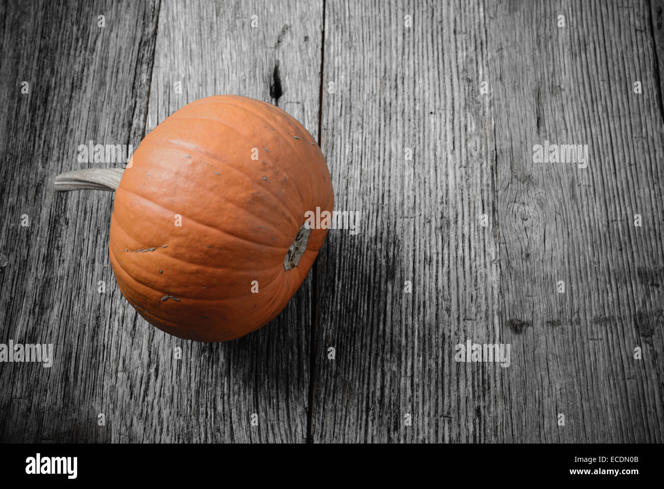 Pumpkin on Rustic Wood Background Stock Photo - Alamy