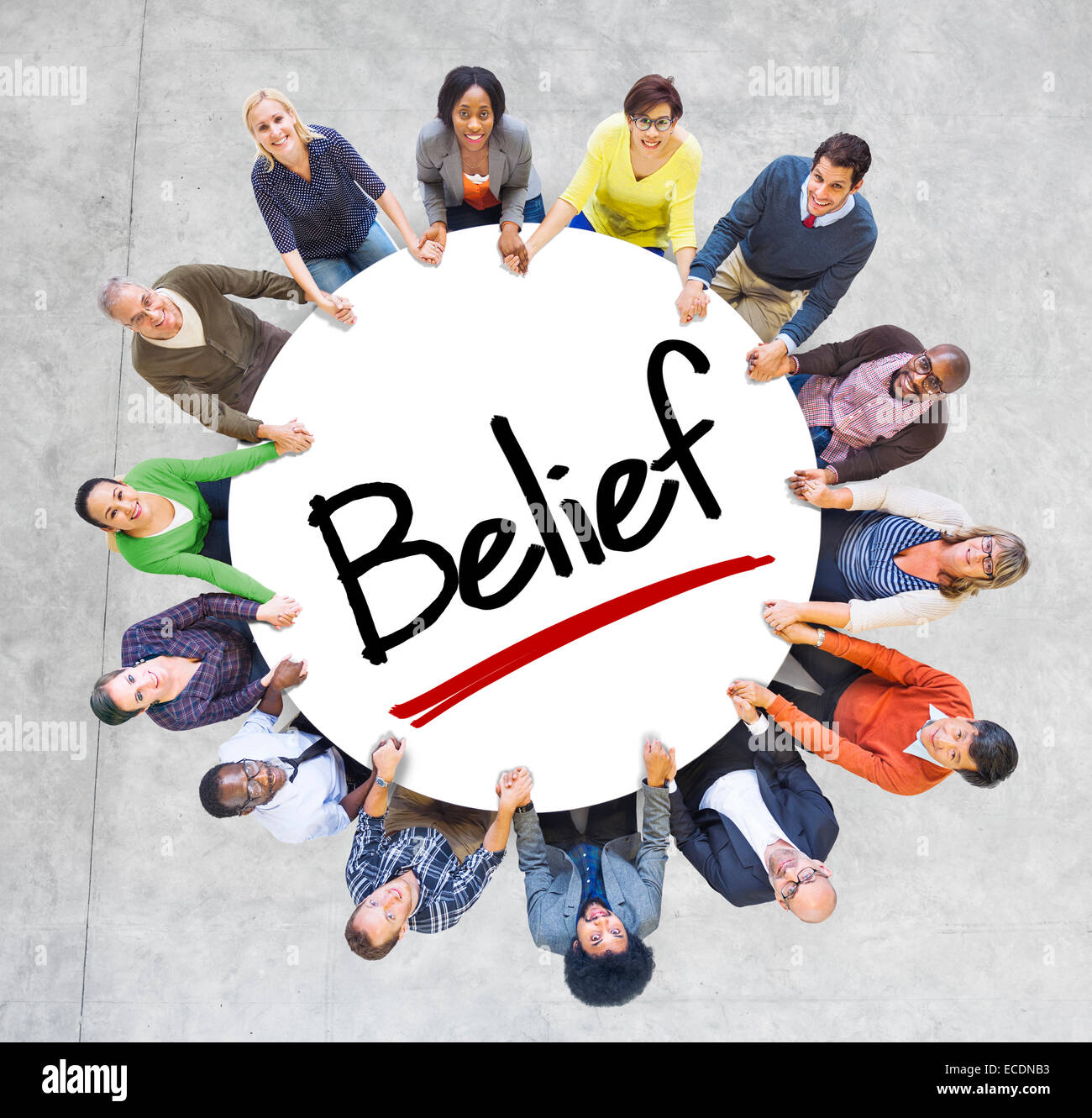 Multi-Ethnic Group of People and Belief Concepts Stock Photo