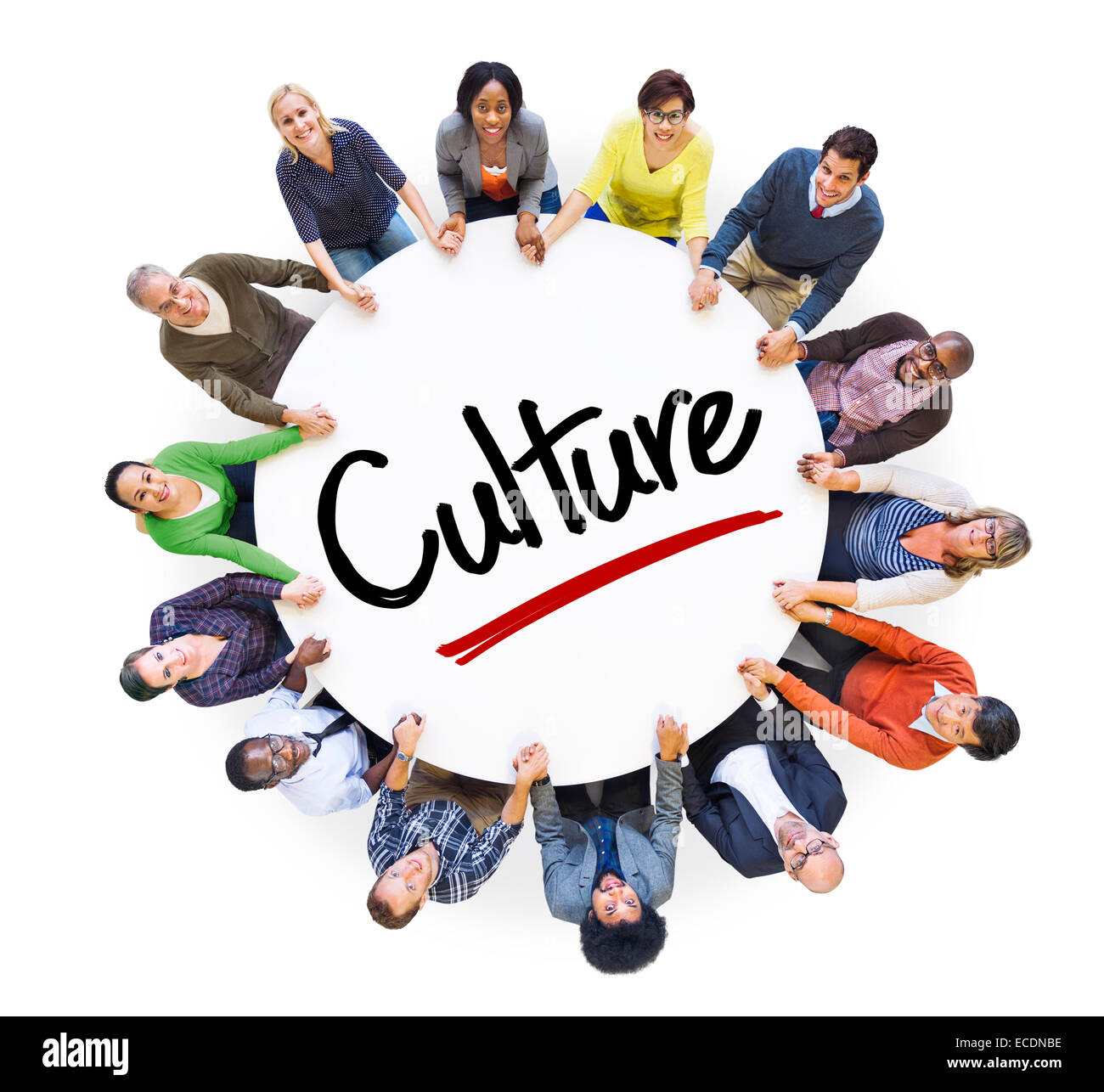 Diverse People in a Circle with Culture Concept Stock Photo