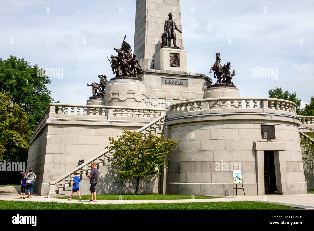 Springfield Illinois,Oak Ridge Cemetery,Abraham Lincoln Tomb and War Memorials State historic Site,memorial,monument,family families parent parents ch Stock Photo