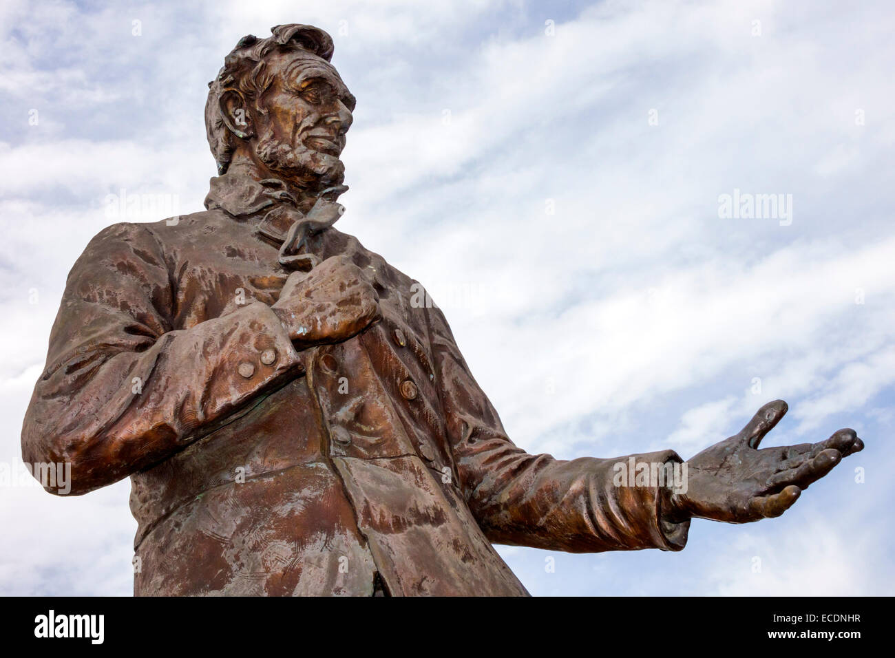 Springfield Illinois,Union Square Park,statue,Abraham Lincoln,statue,IL140903065 Stock Photo