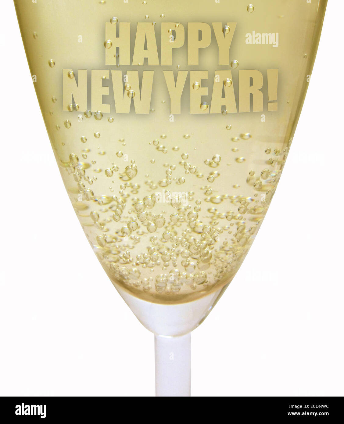 Happy new year celebration champagne glass Stock Photo