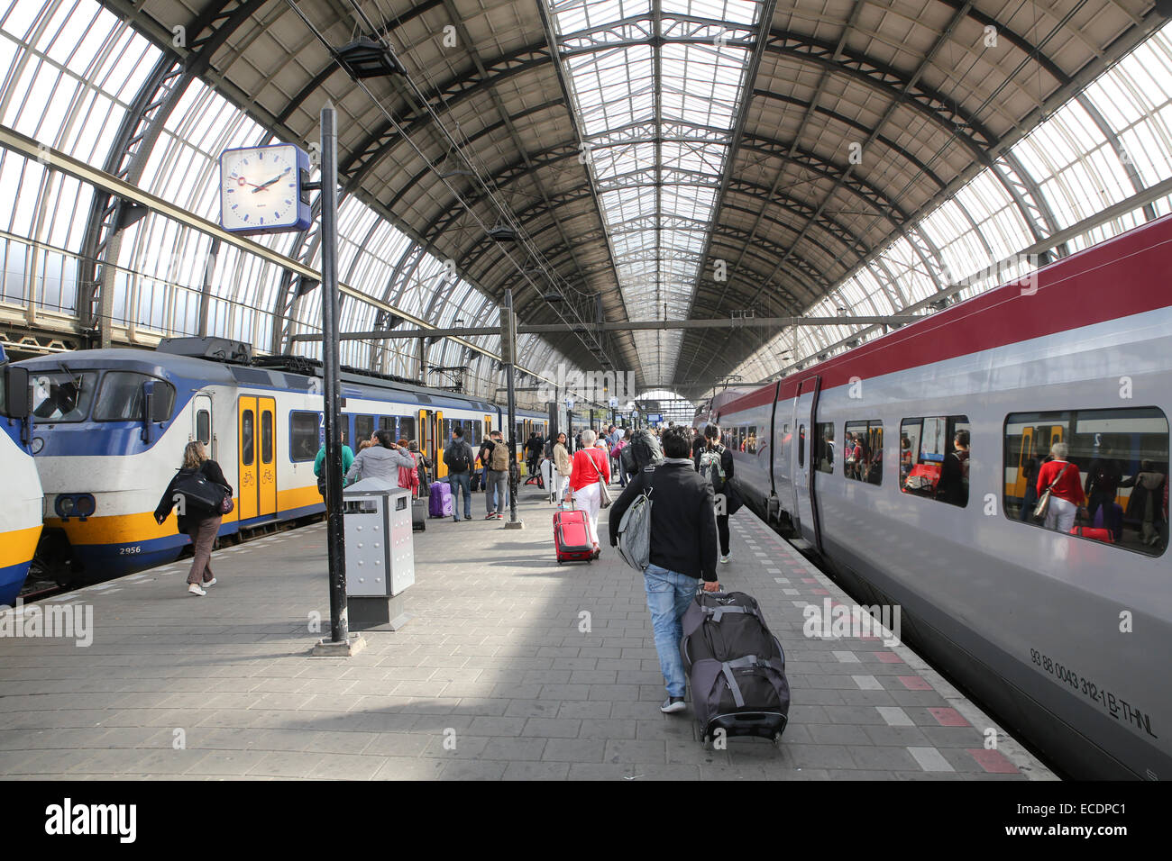 europe train station passenger luggage Stock Photo Alamy