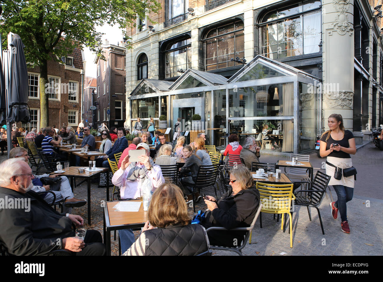 europe outdoor cafe amsterdam Stock Photo