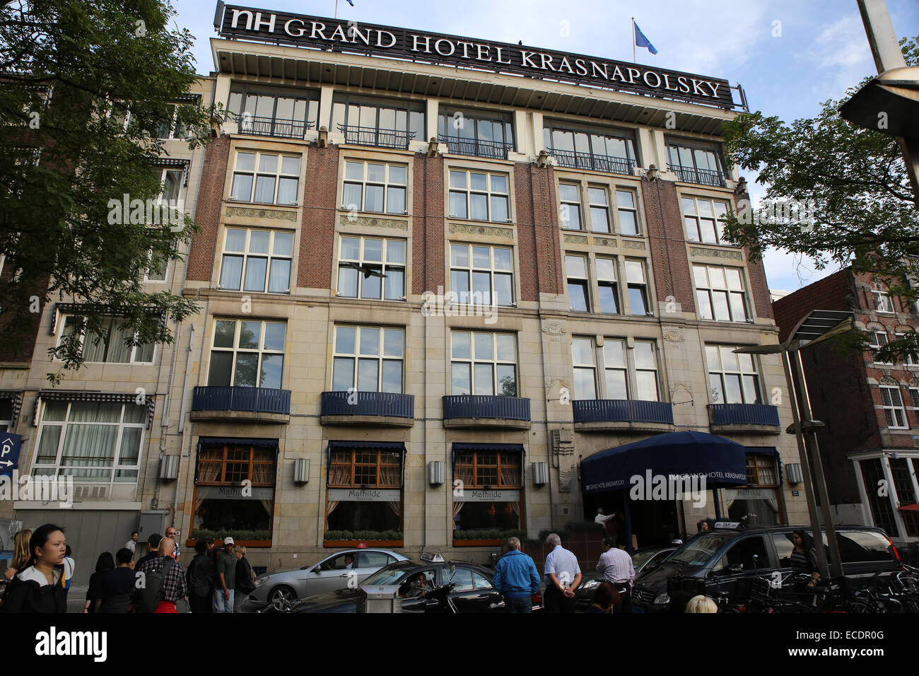 amsterdam dam square nh grand hotel krasnapolsky Stock Photo