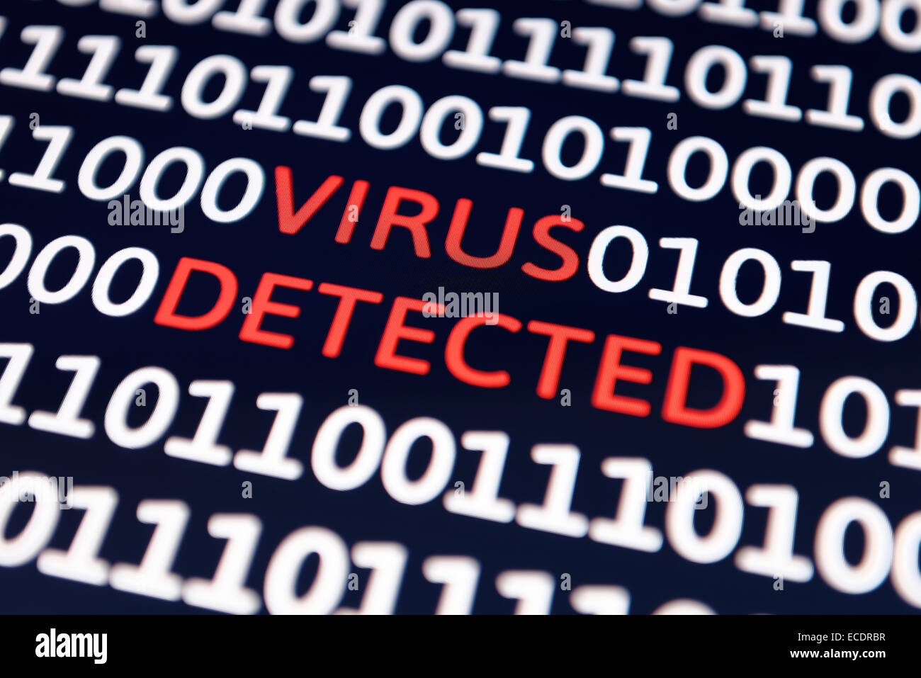 Virus Detected Binary Code Stock Photo Alamy