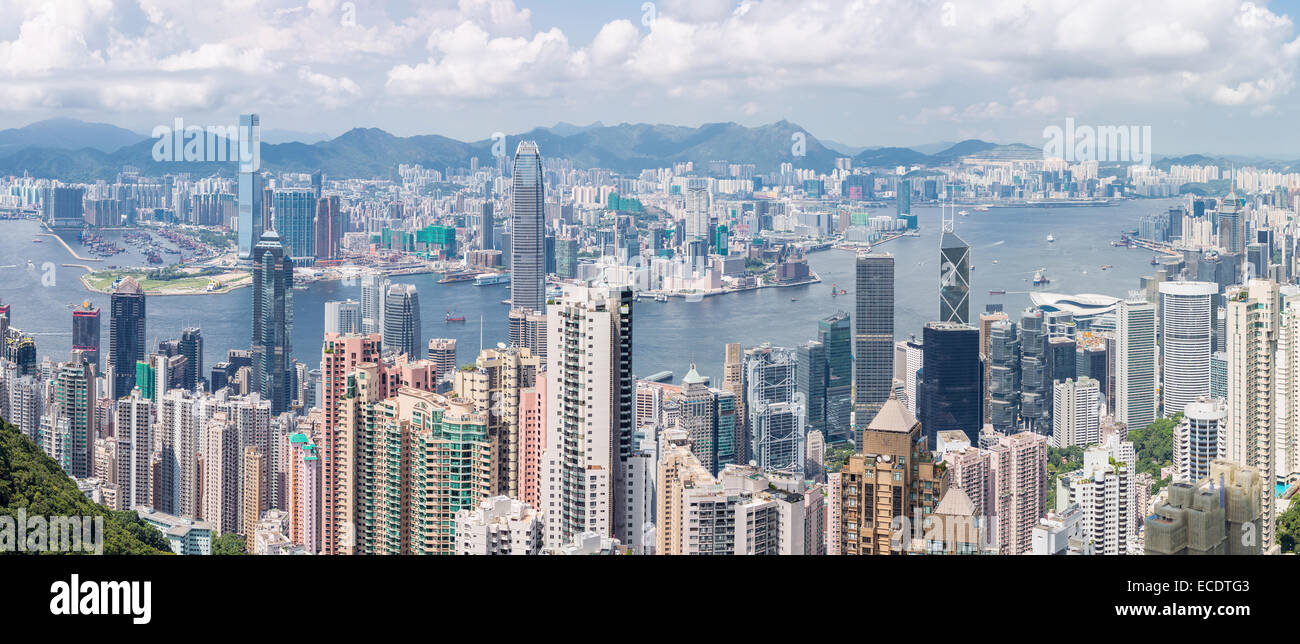 Panorama Hong Kong Skyline from Victoria Peak Stock Photo - Alamy
