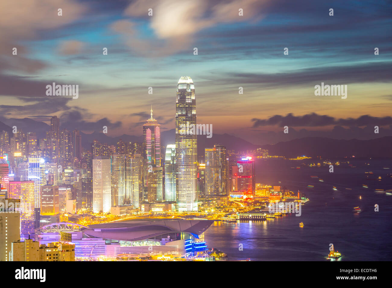 Hong Kong city Skyline from braemar hill at dusk Stock Photo - Alamy