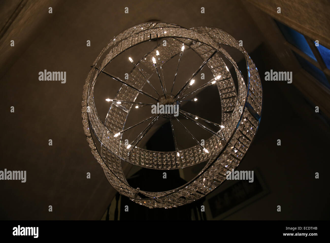 chandelier inside Amsterdam diamond museum Stock Photo
