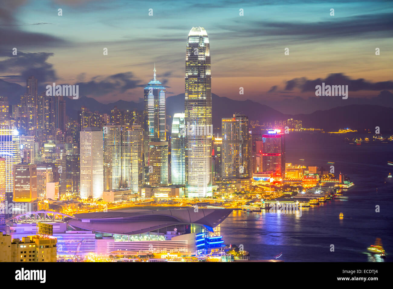 Hong Kong city Skyline from braemar hill at dusk Stock Photo - Alamy