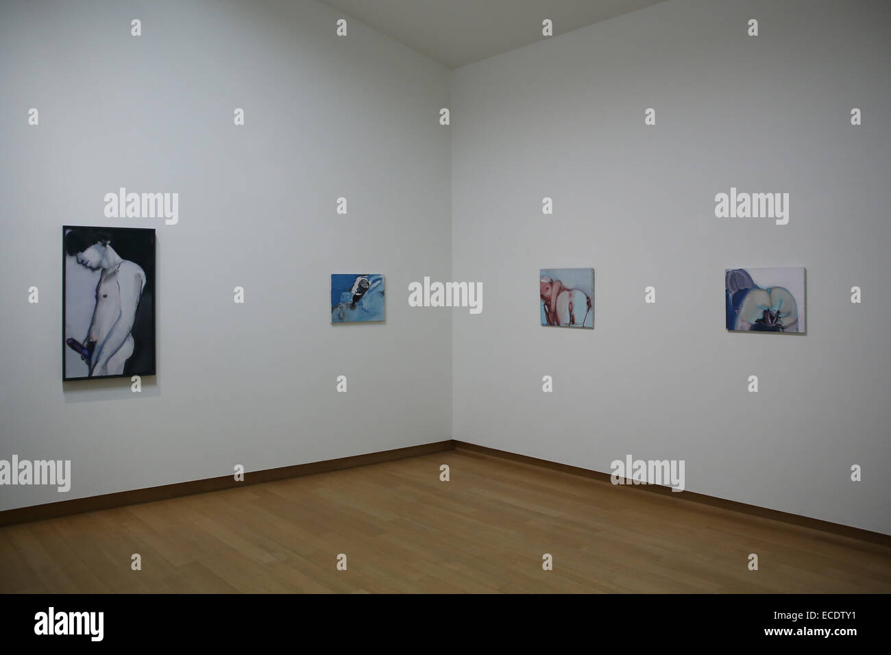 nude woman art gallery inside Amsterdam Stedelijk Museum Stock Photo