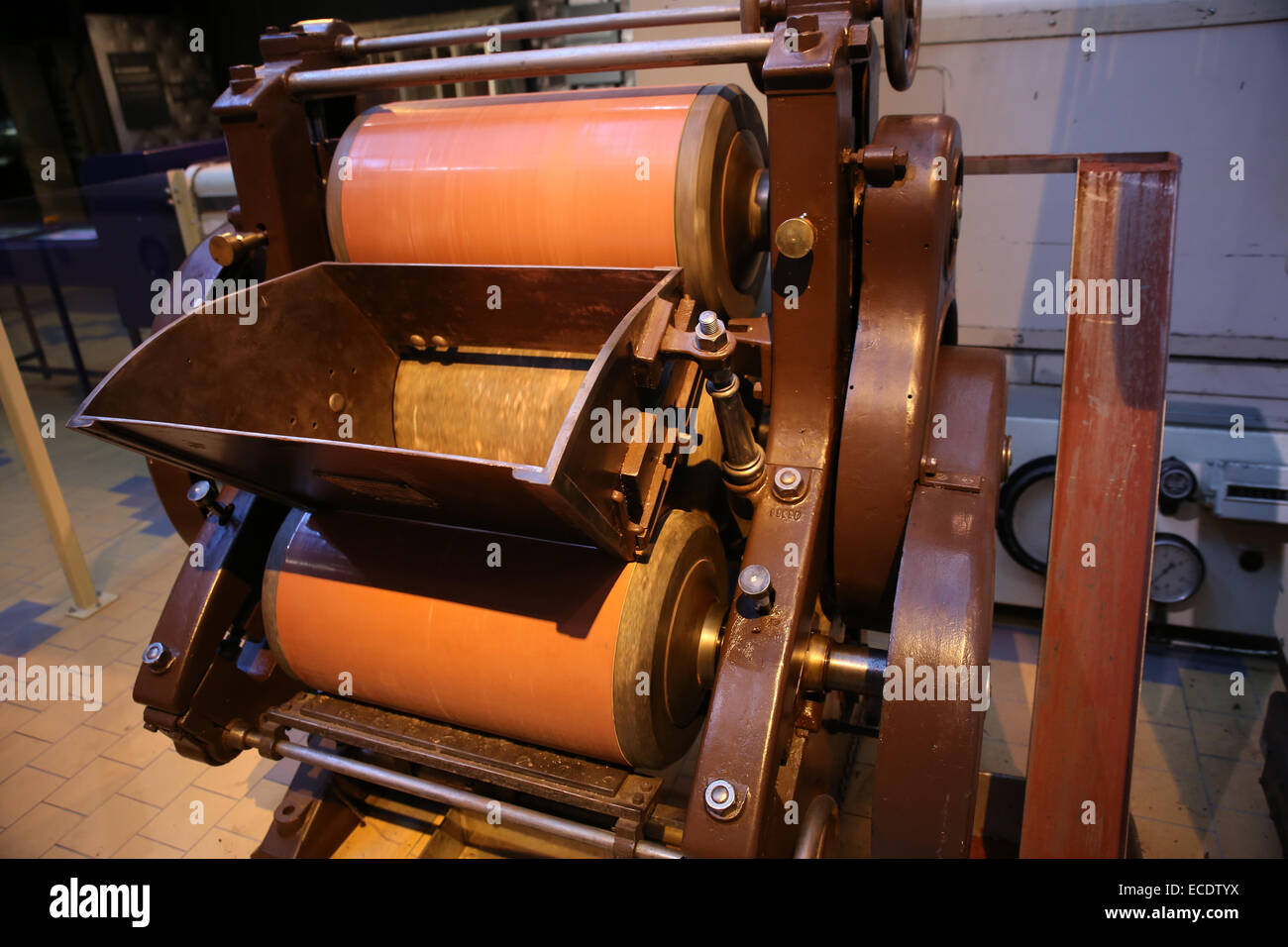 vintage chocolate making machine Stock Photo Alamy