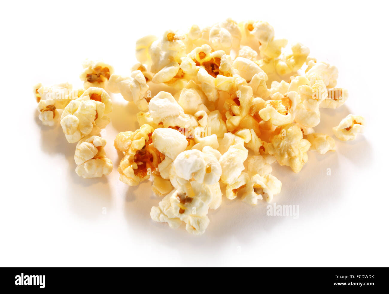 Popcorn on the white background Stock Photo